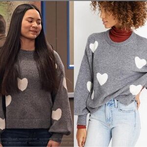 Madewell heart print sweater size medium